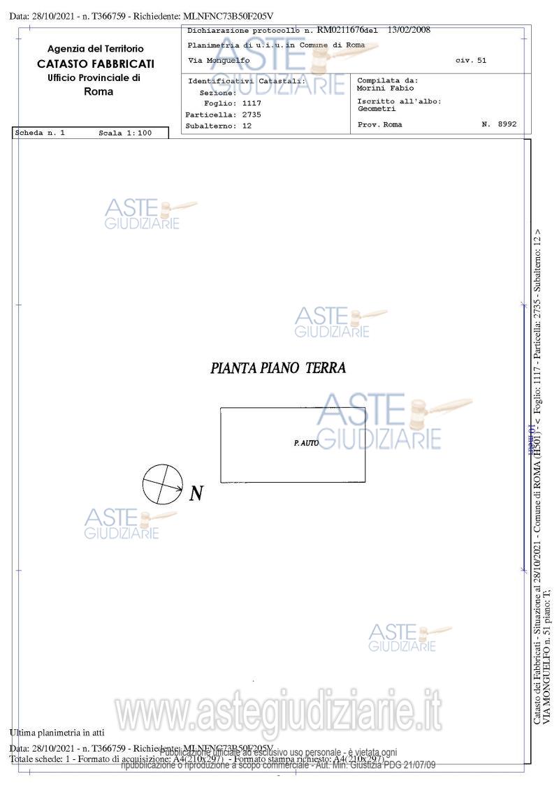 Planimetria del bene