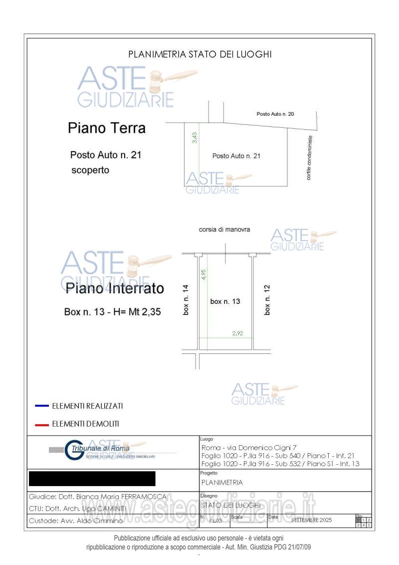 Planimetria del bene