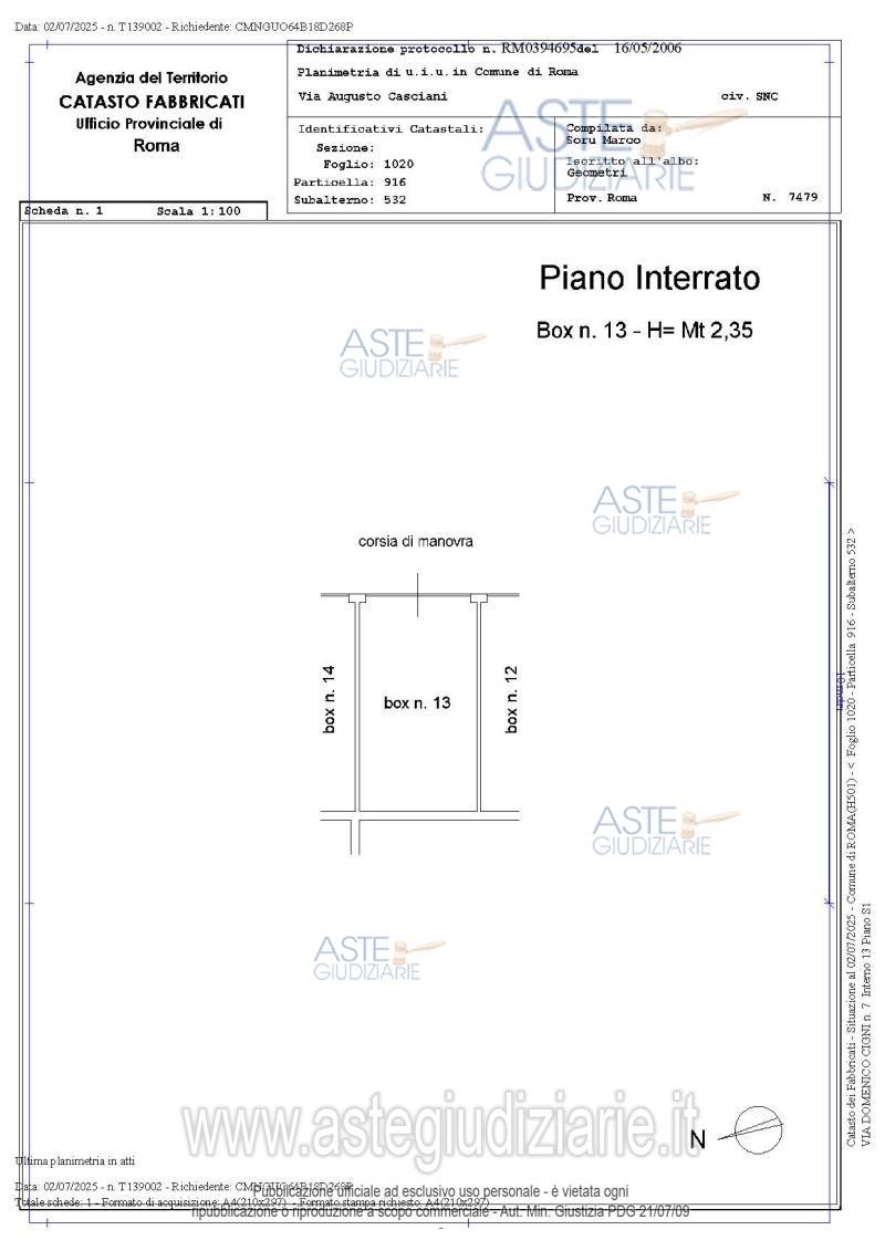 Planimetria del bene