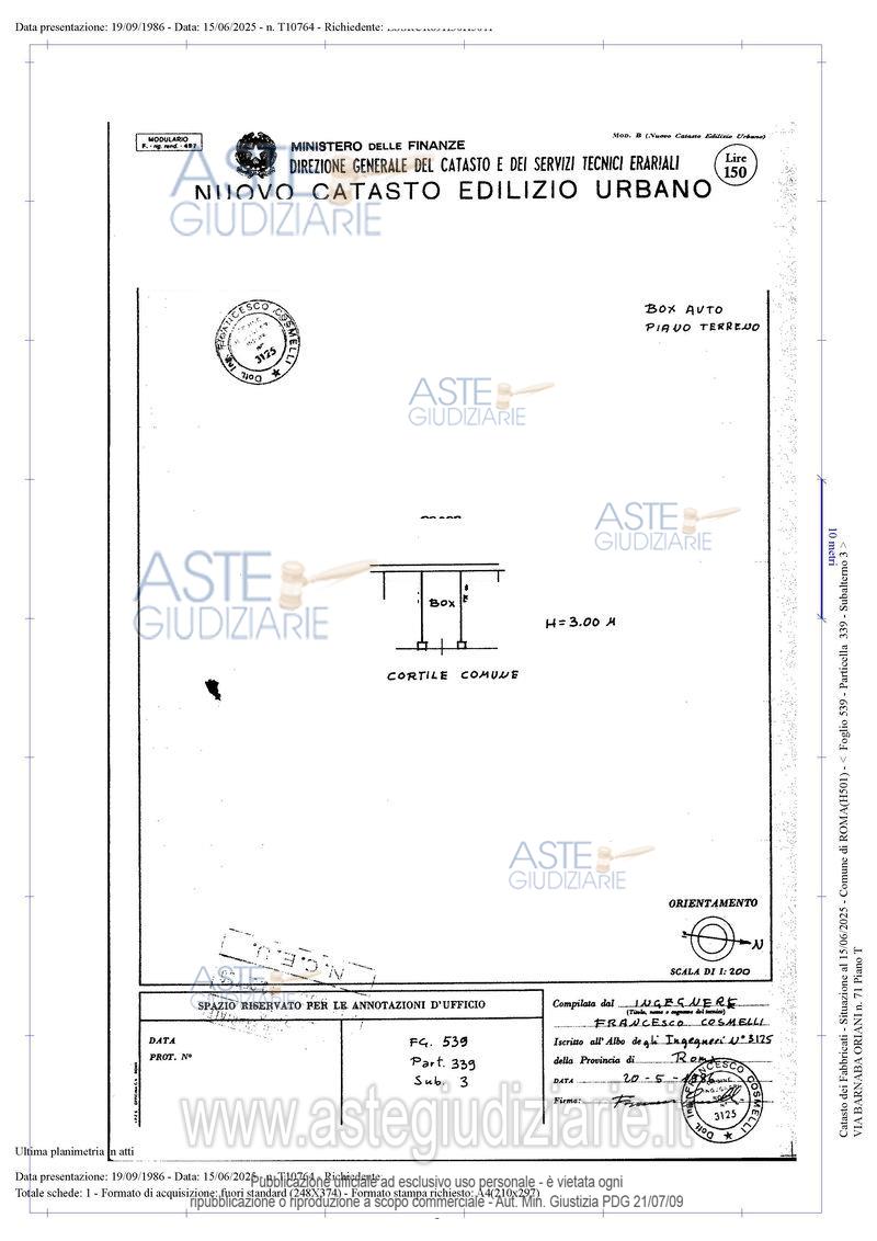 Planimetria del bene