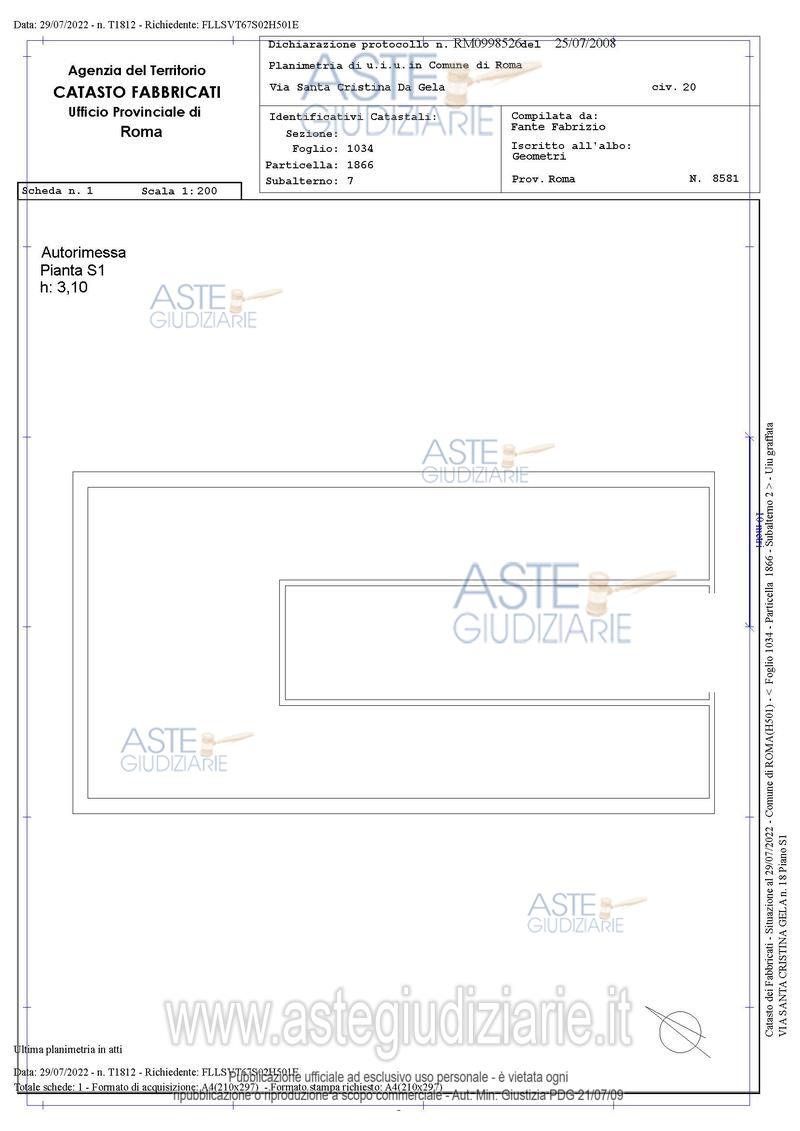 Planimetria del bene
