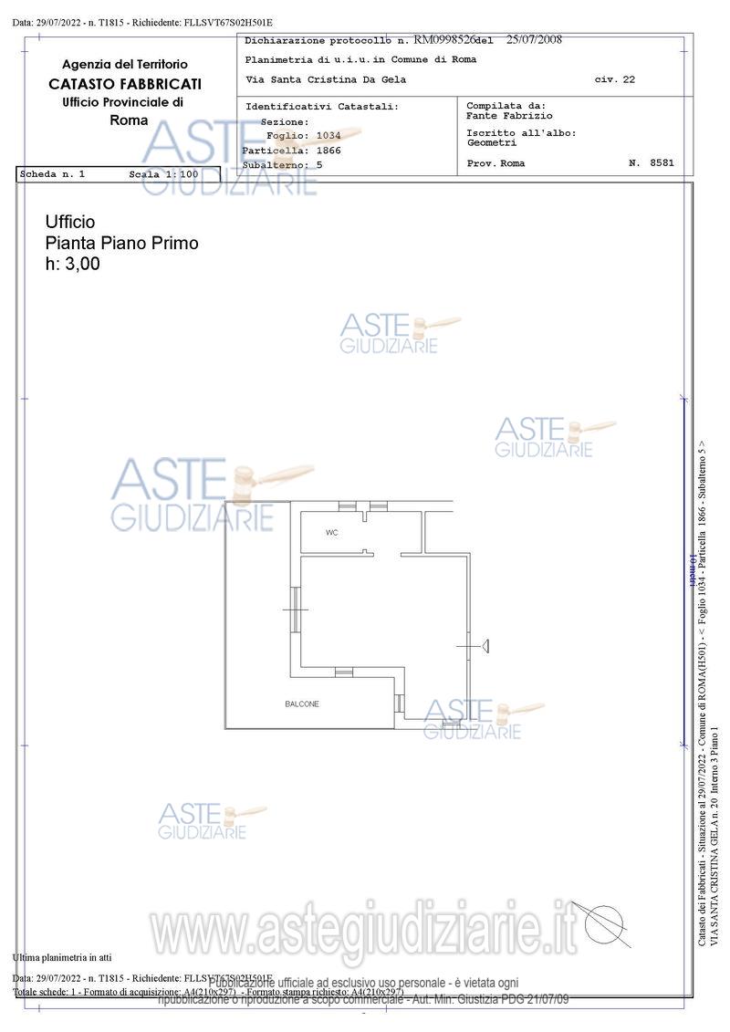 Planimetria del bene