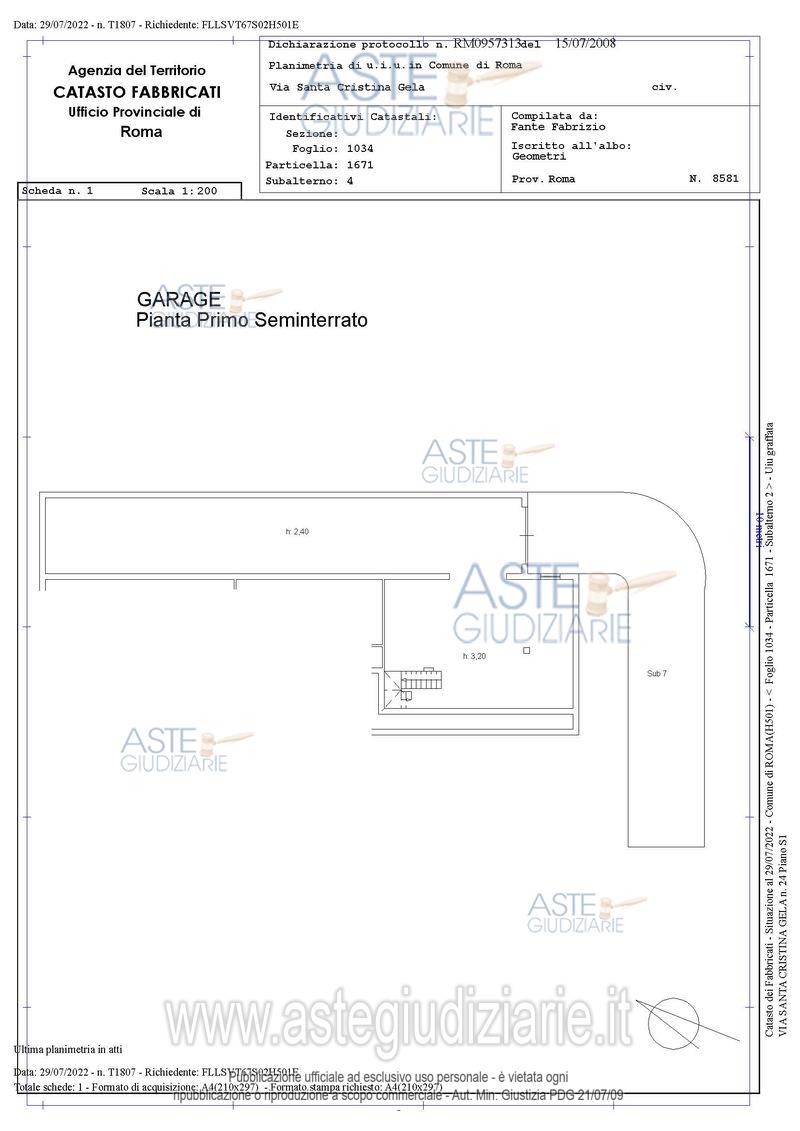 Planimetria del bene