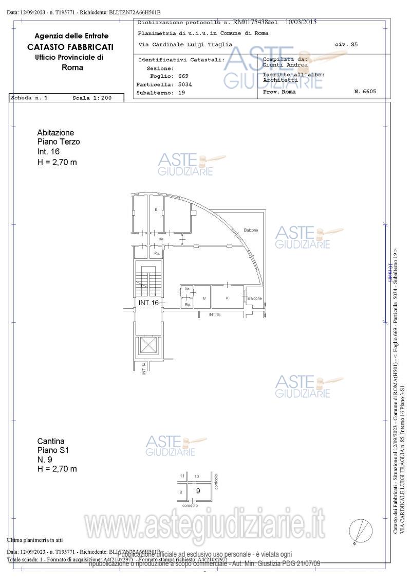 Planimetria del bene