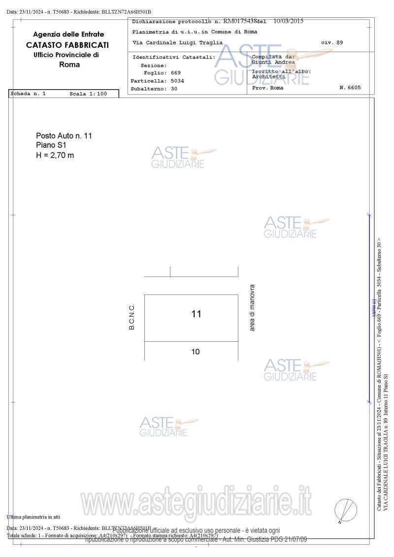 Planimetria del bene