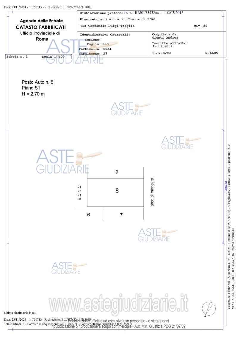 Planimetria del bene