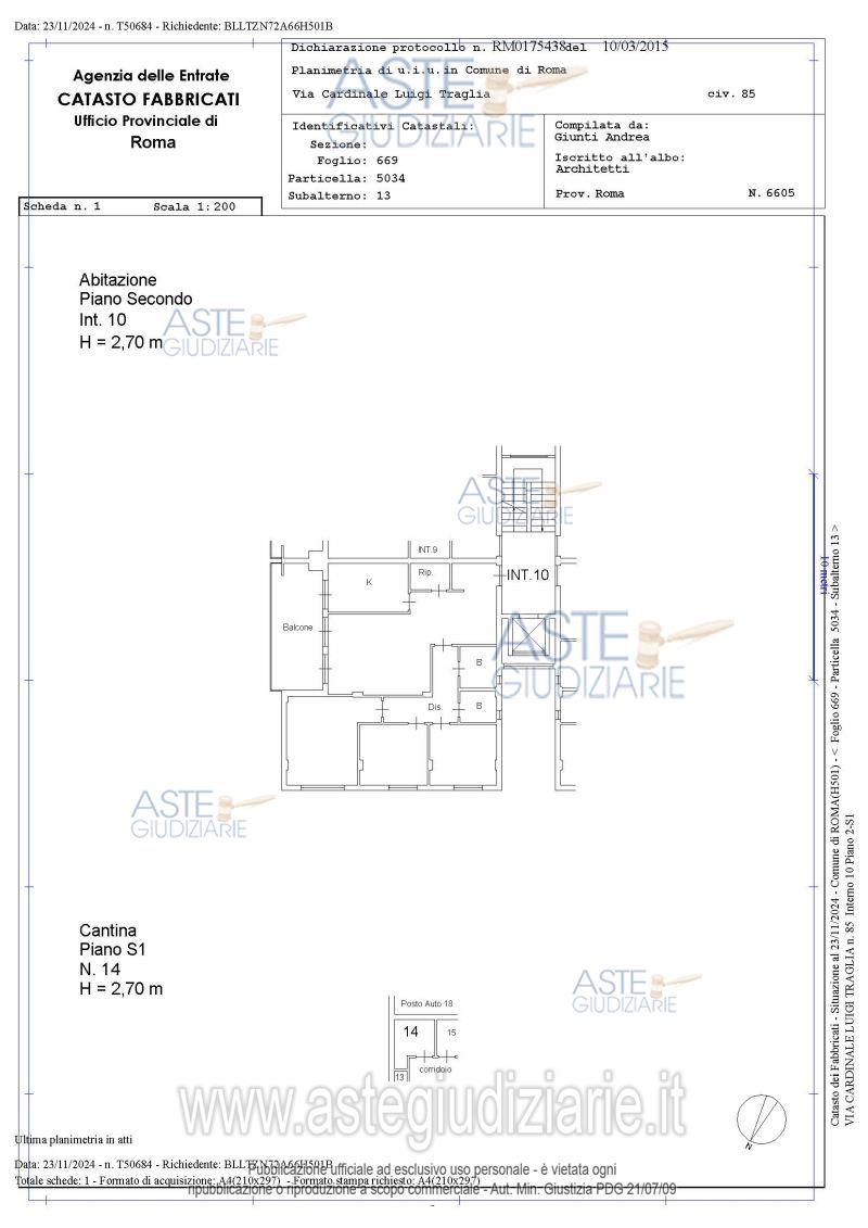 Planimetria del bene