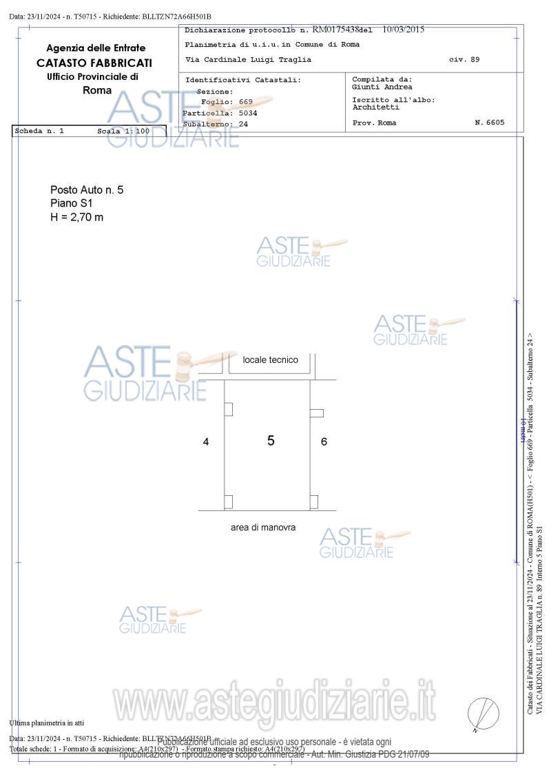 Planimetria del bene