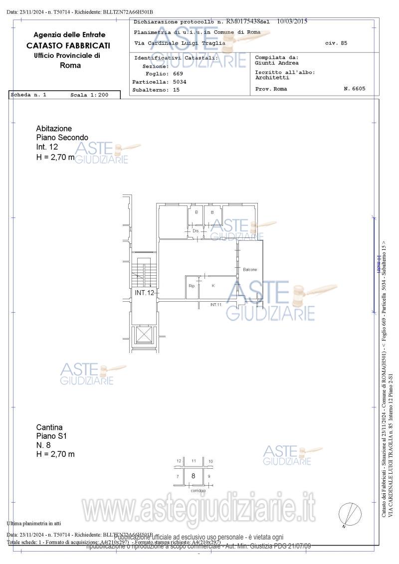 Planimetria del bene