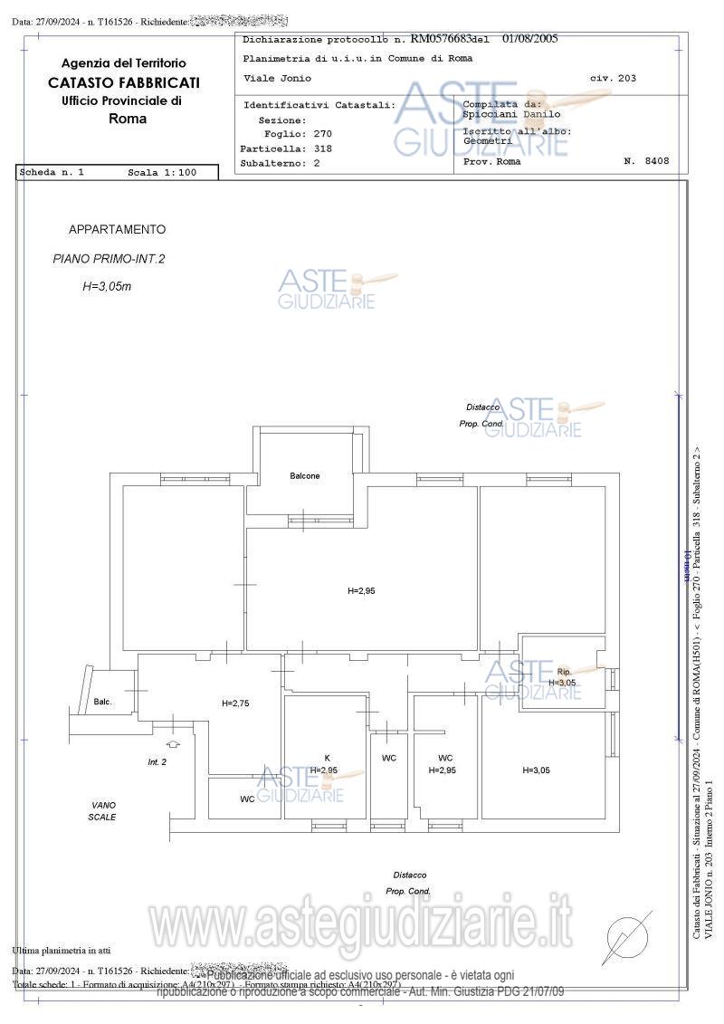 Planimetria del bene