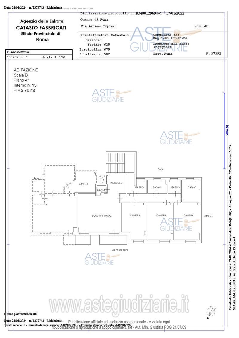 Planimetria del bene