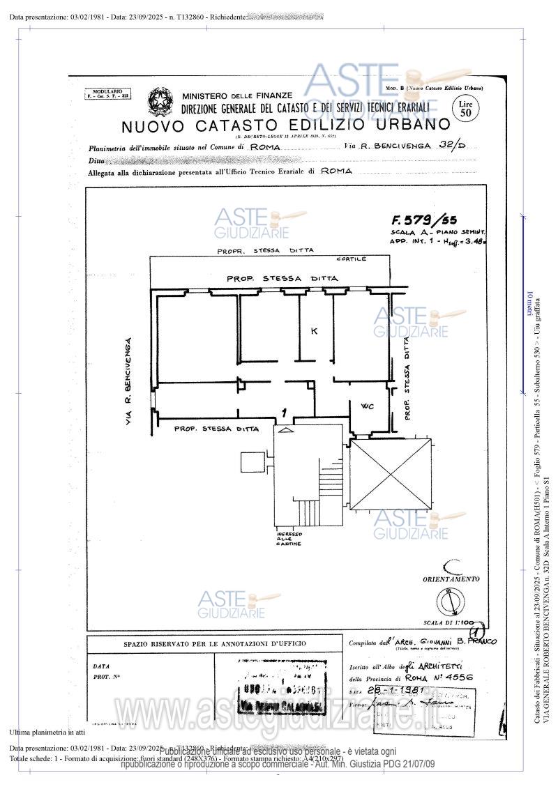 Planimetria del bene