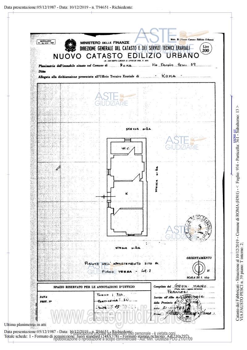Planimetria del bene