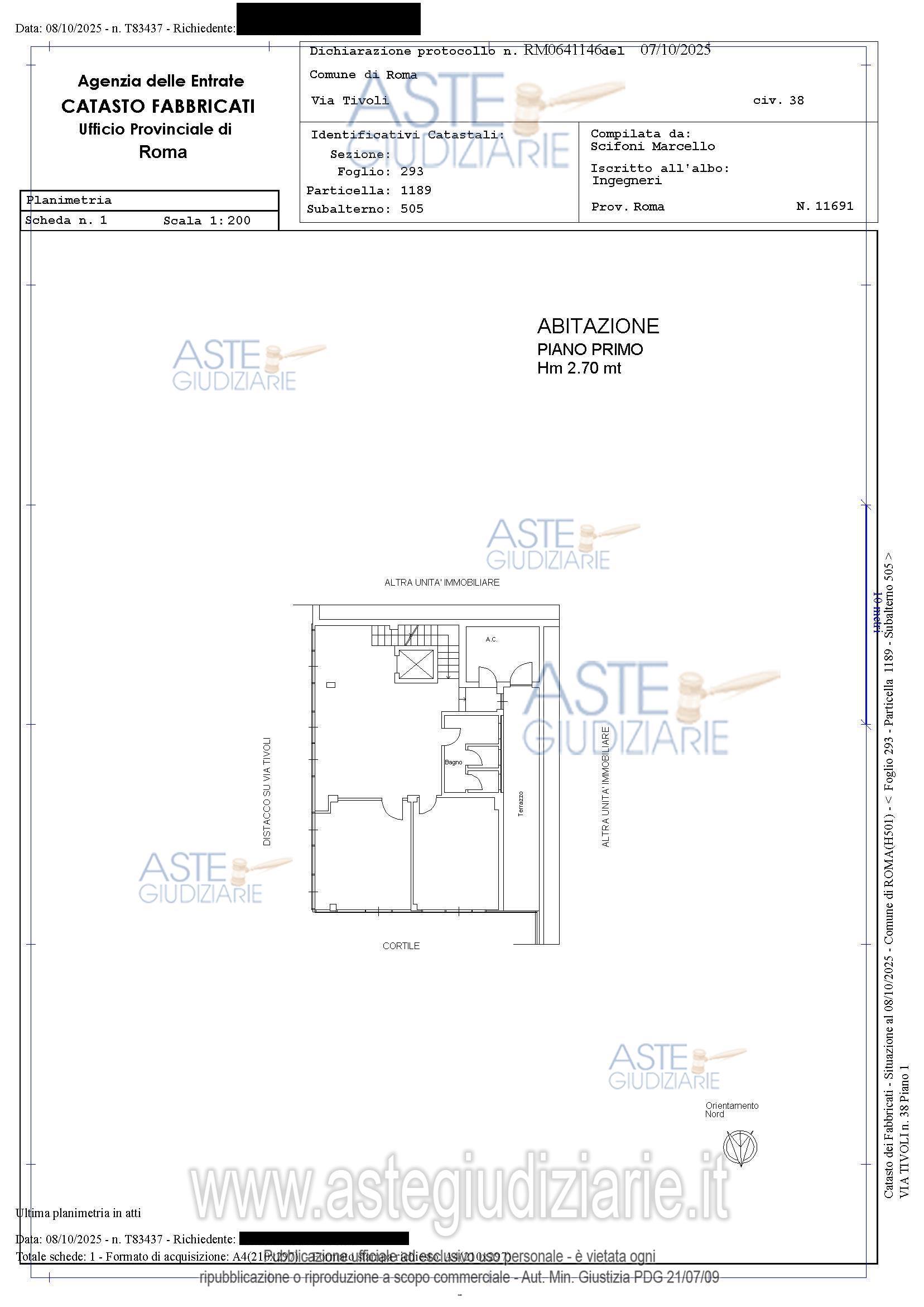 Planimetria del bene