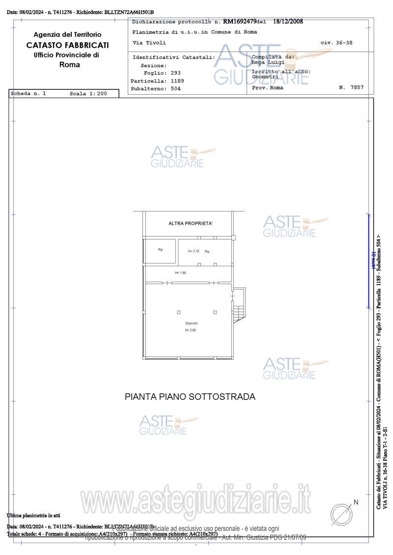 Planimetria del bene
