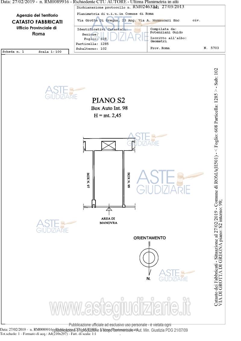 Planimetria del bene