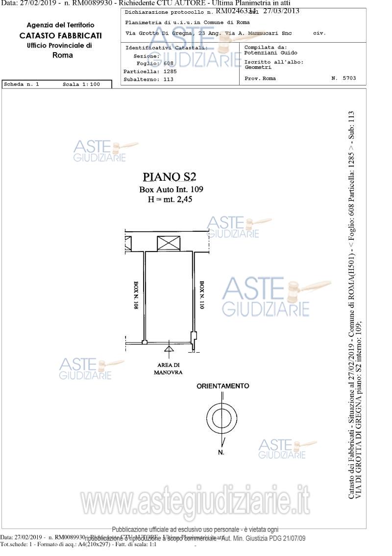 Planimetria del bene