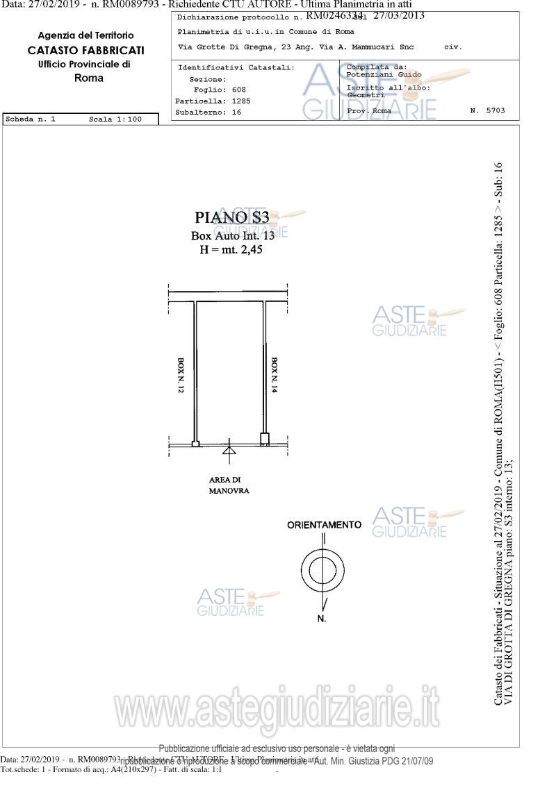 Planimetria del bene