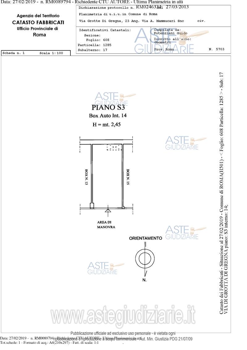Planimetria del bene