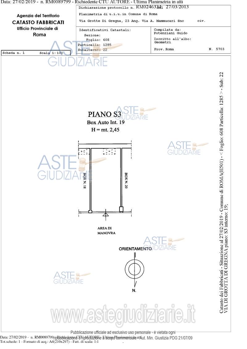 Planimetria del bene