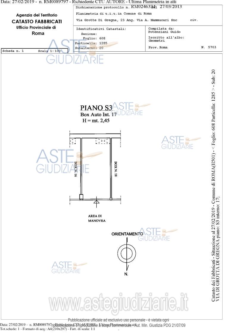 Planimetria del bene