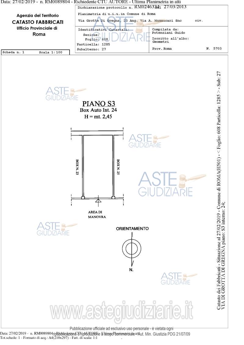 Planimetria del bene