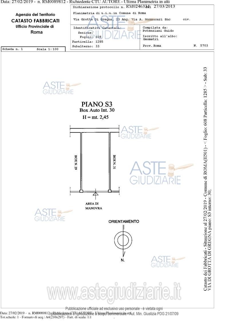 Planimetria del bene