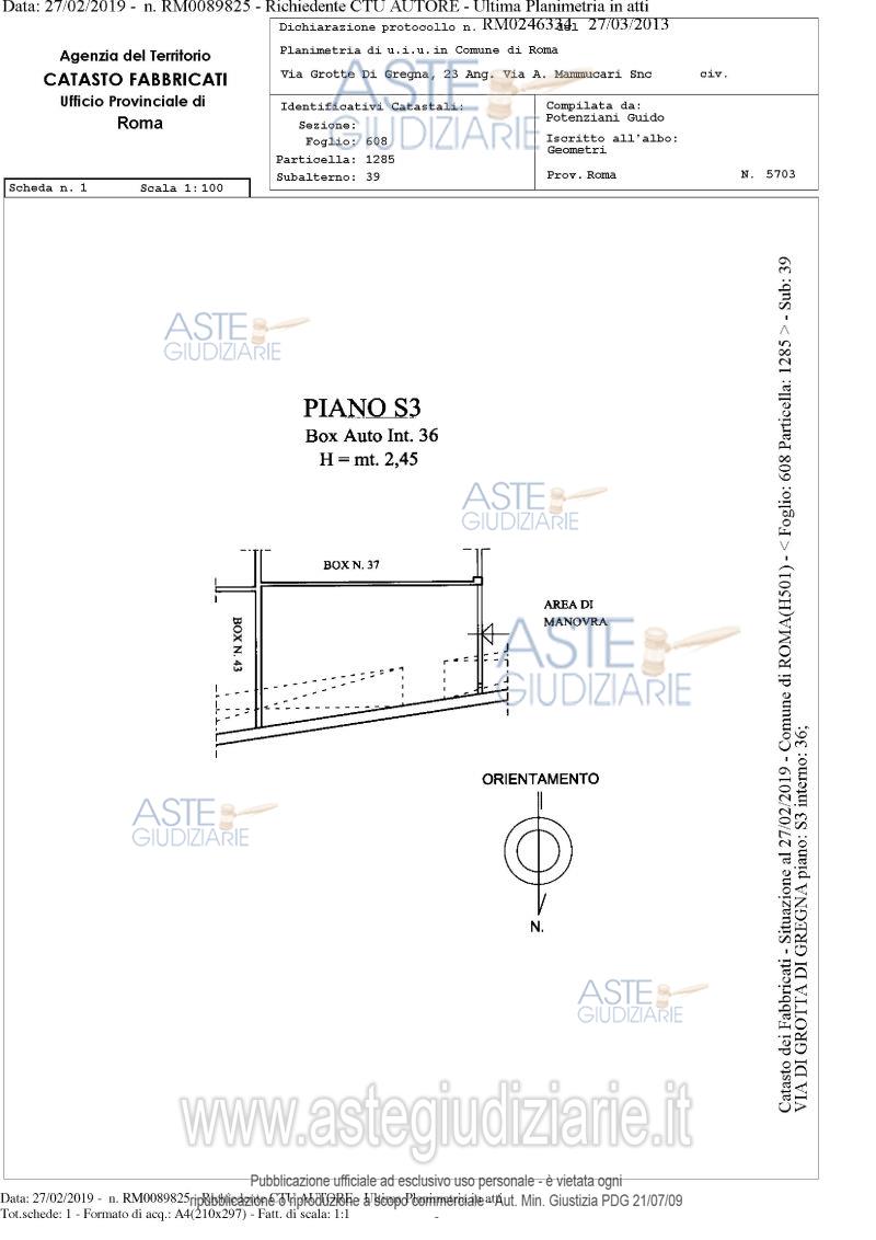 Planimetria del bene
