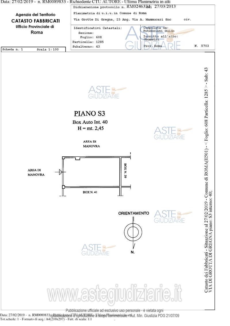 Planimetria del bene