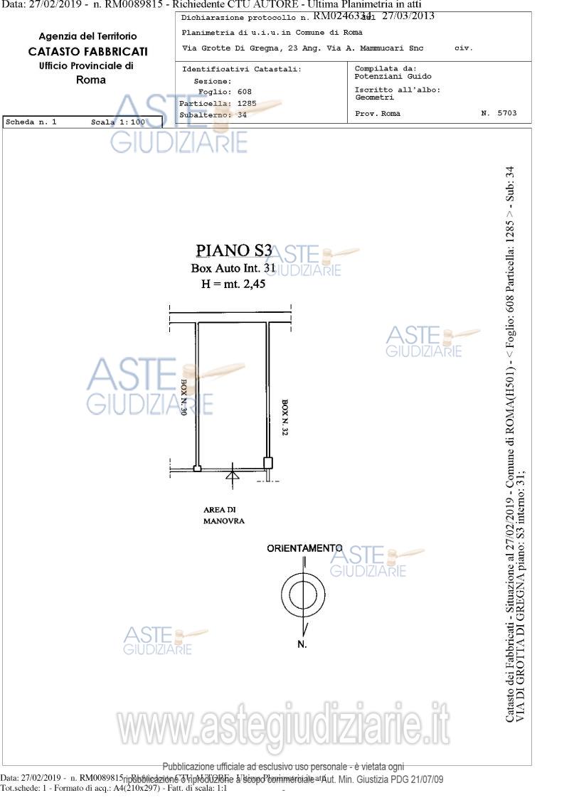 Planimetria del bene