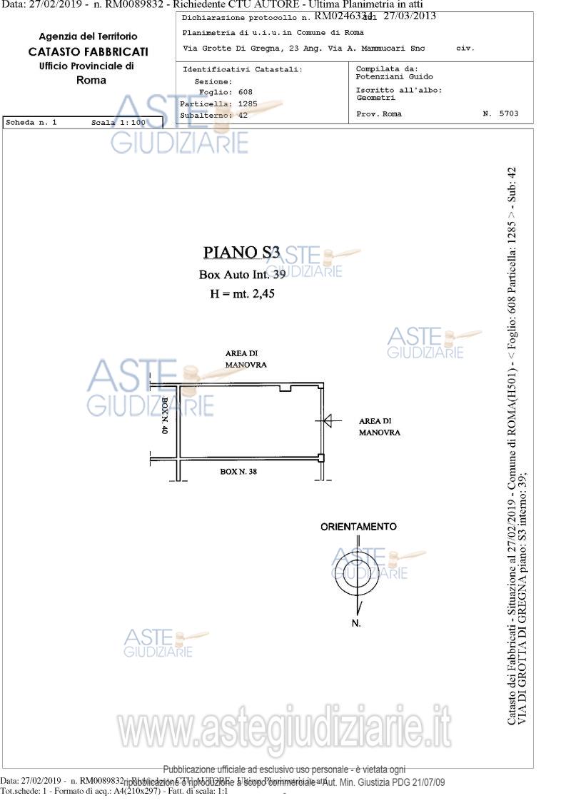 Planimetria del bene
