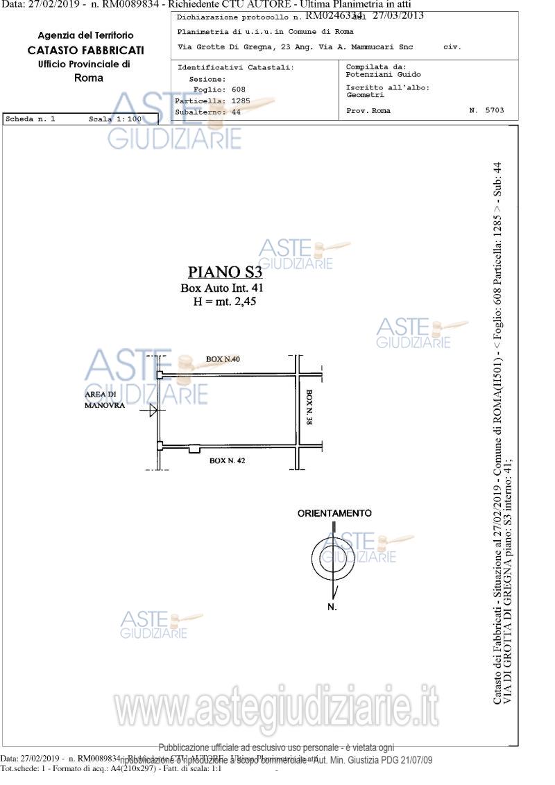 Planimetria del bene