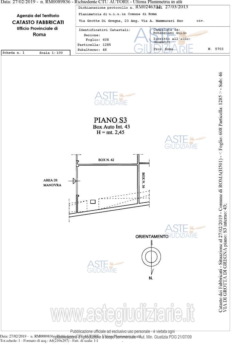 Planimetria del bene