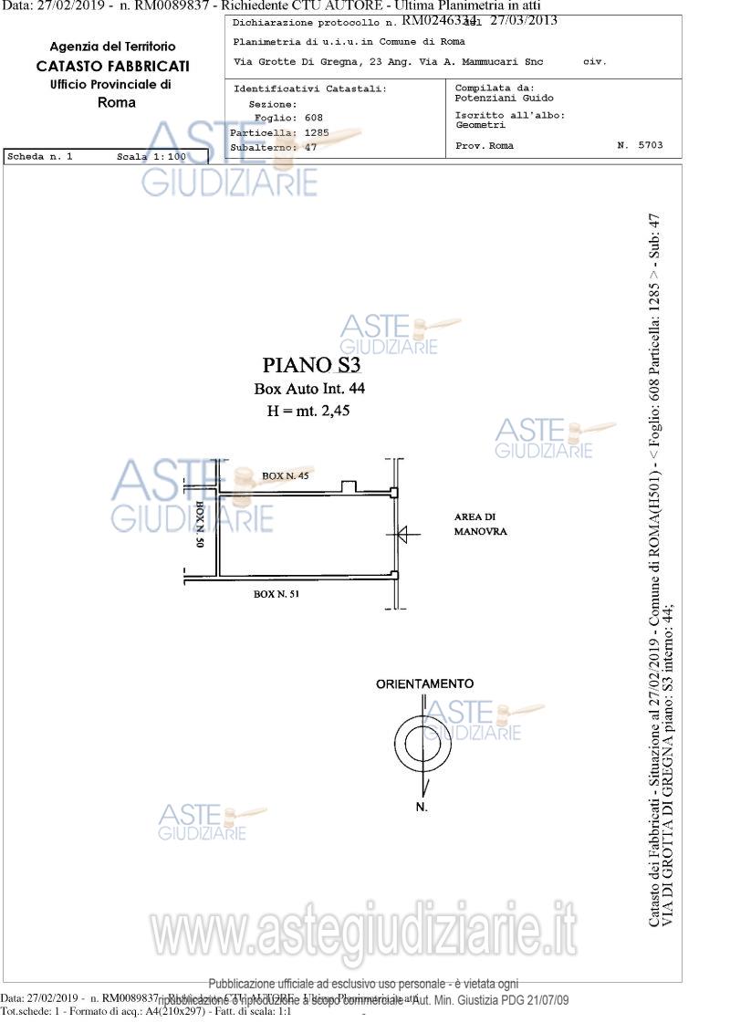 Planimetria del bene