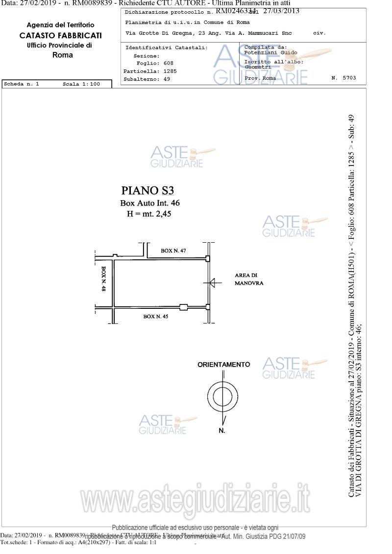 Planimetria del bene