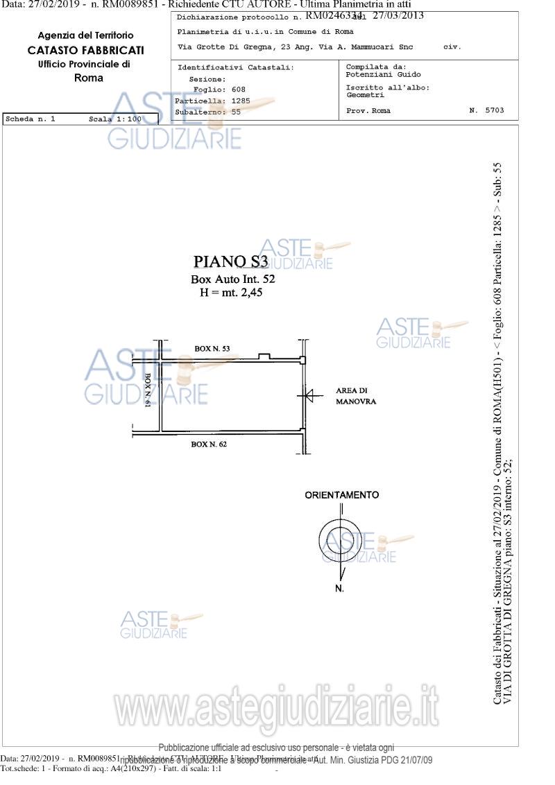 Planimetria del bene