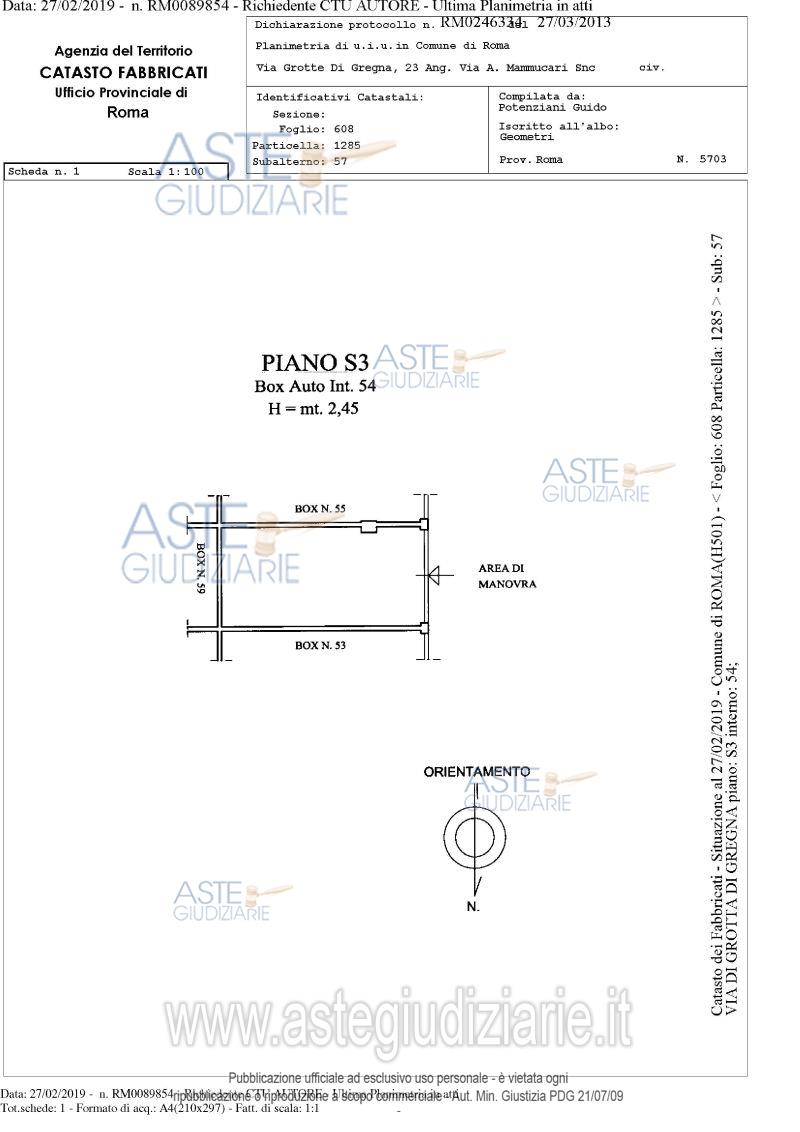 Planimetria del bene