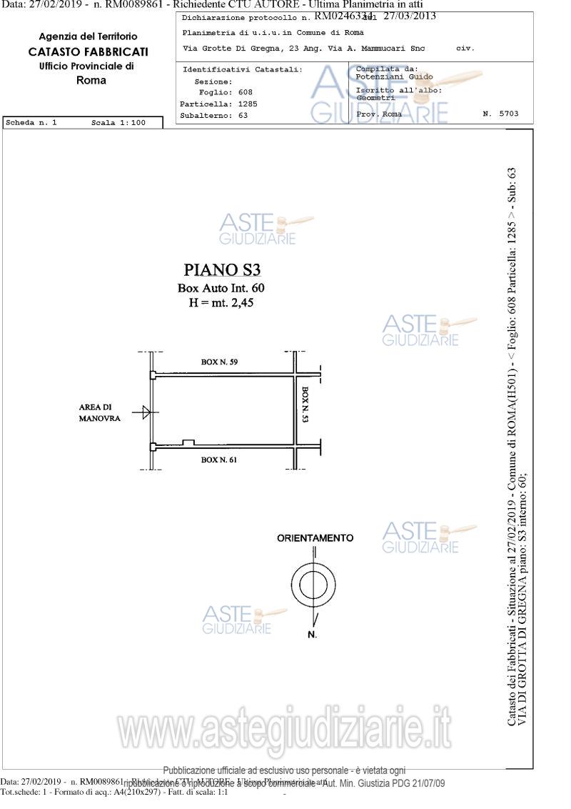 Planimetria del bene