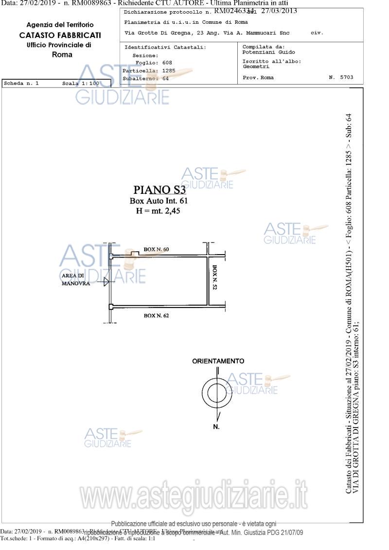 Planimetria del bene