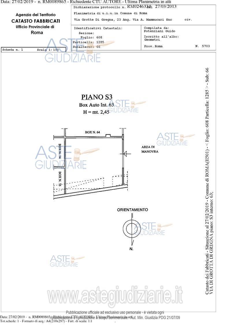 Planimetria del bene
