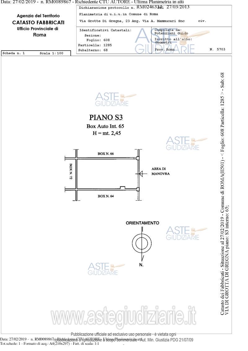 Planimetria del bene