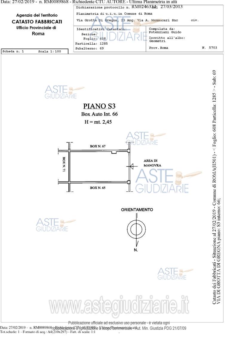 Planimetria del bene