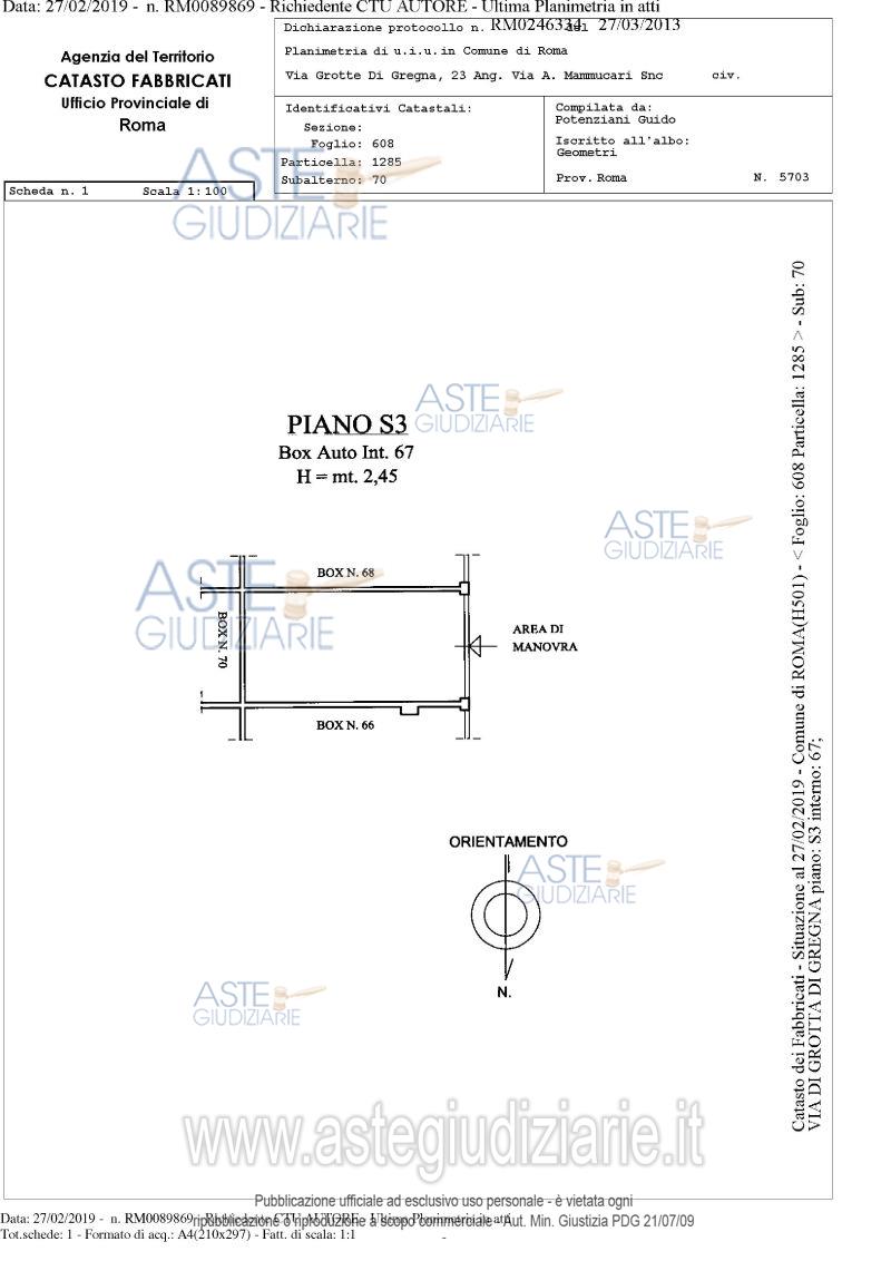 Planimetria del bene