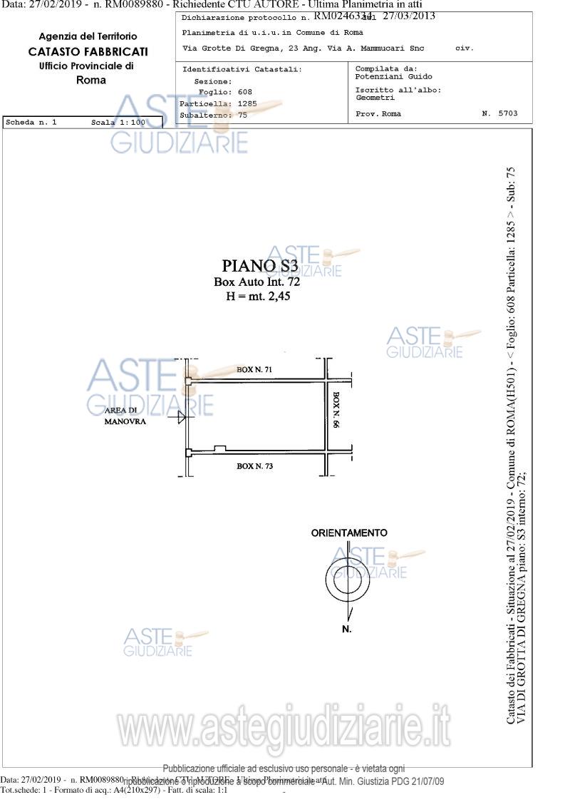 Planimetria del bene
