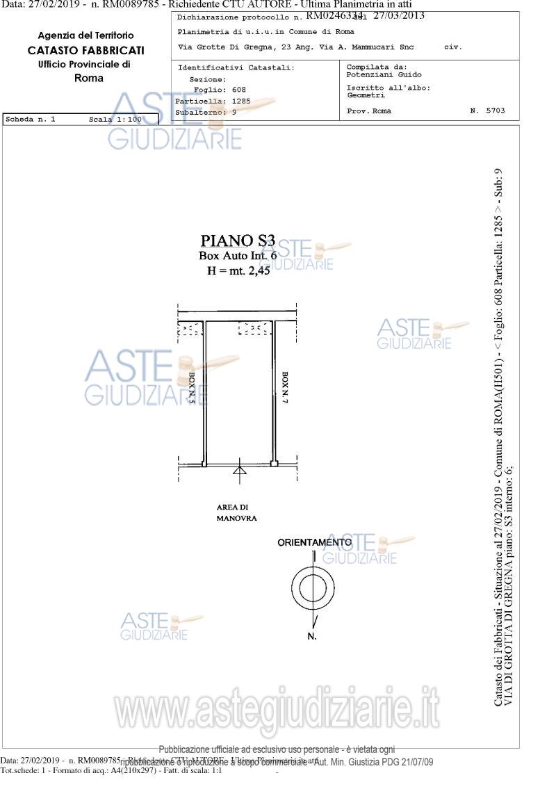Planimetria del bene