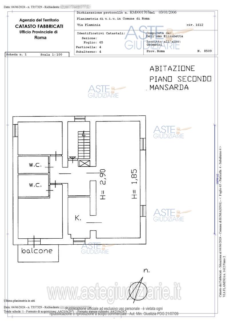 Planimetria del bene