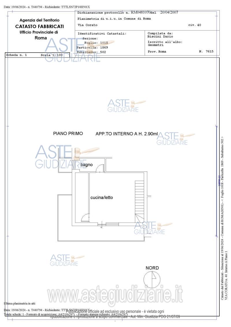Planimetria del bene