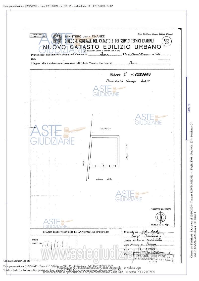 Planimetria del bene