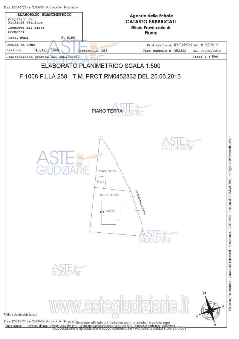 Planimetria del bene