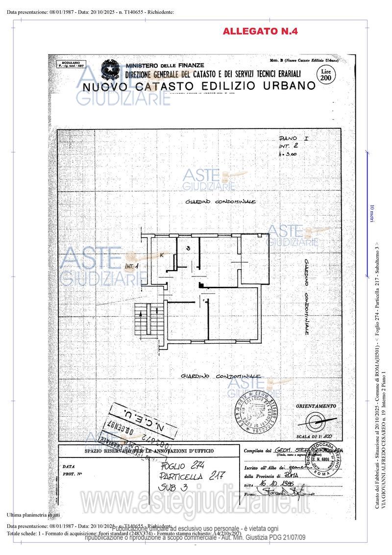 Planimetria del bene